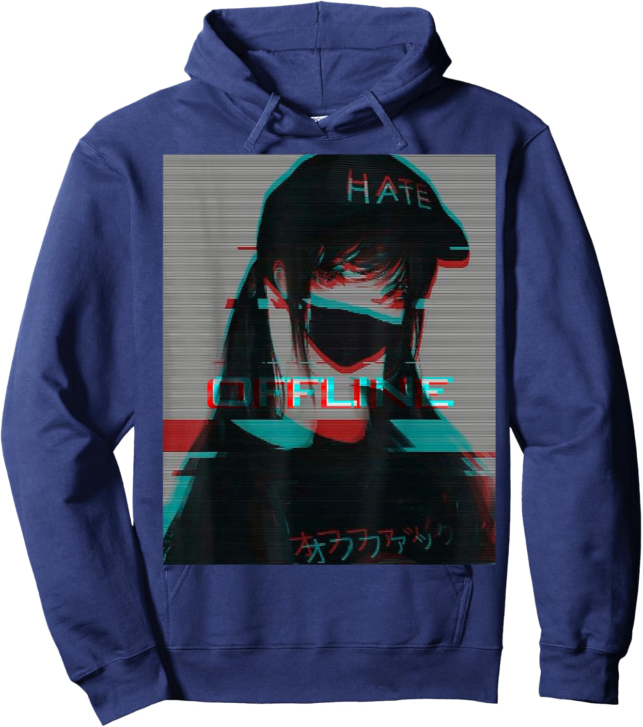 Aesthetic Vaporwave Japanese Futurism Anime Retro Hentai Hoodie - Hoodie | Navy