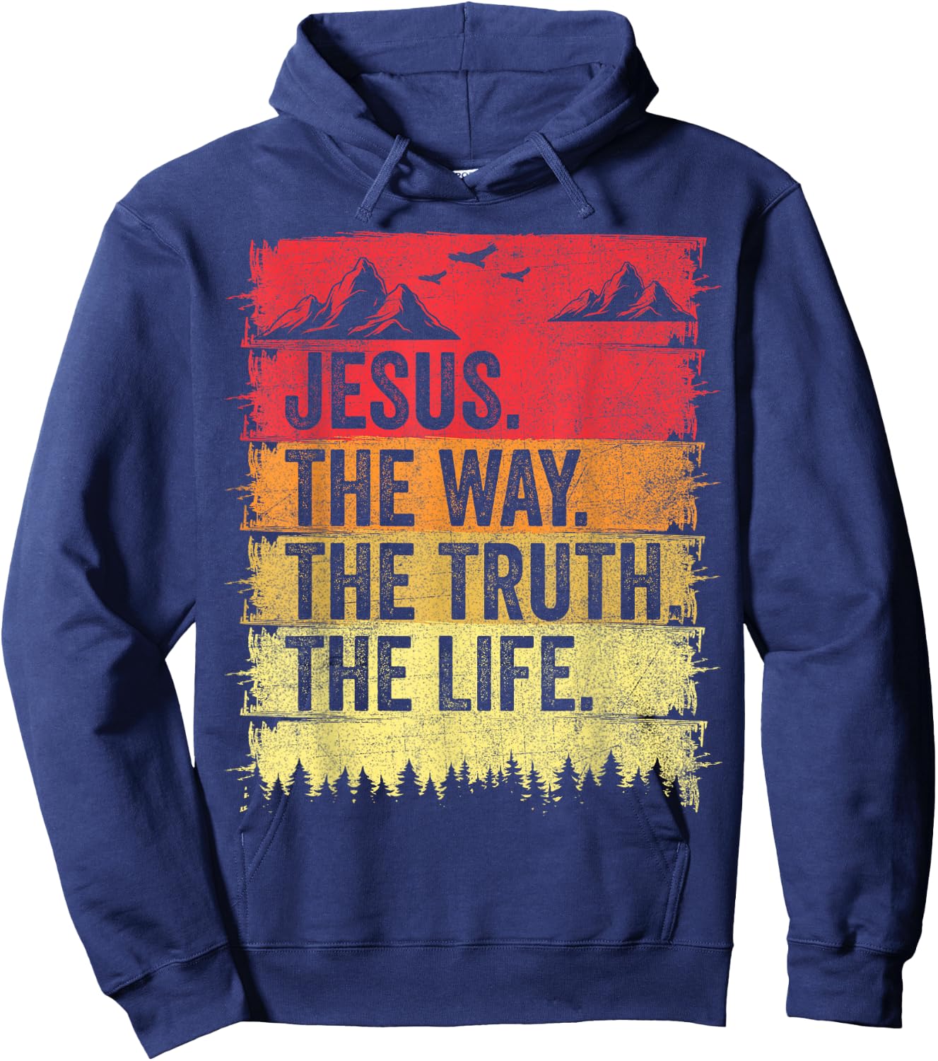 Jesus The Way The Truth Life Men Women Christian Worship Hoodie - Hoodie | Navy