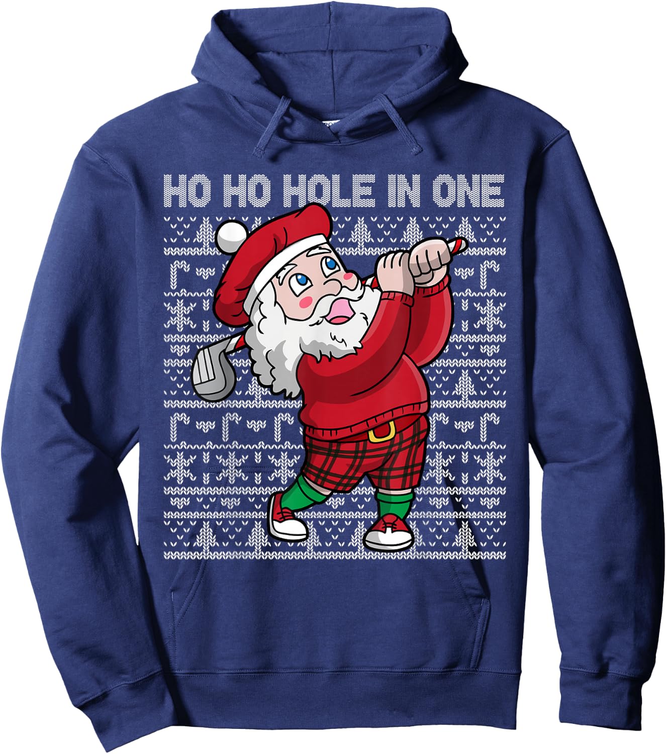Christmas Golf Santa Claus Ho Ho Hole In One Golfing Hoodie - Hoodie | Navy