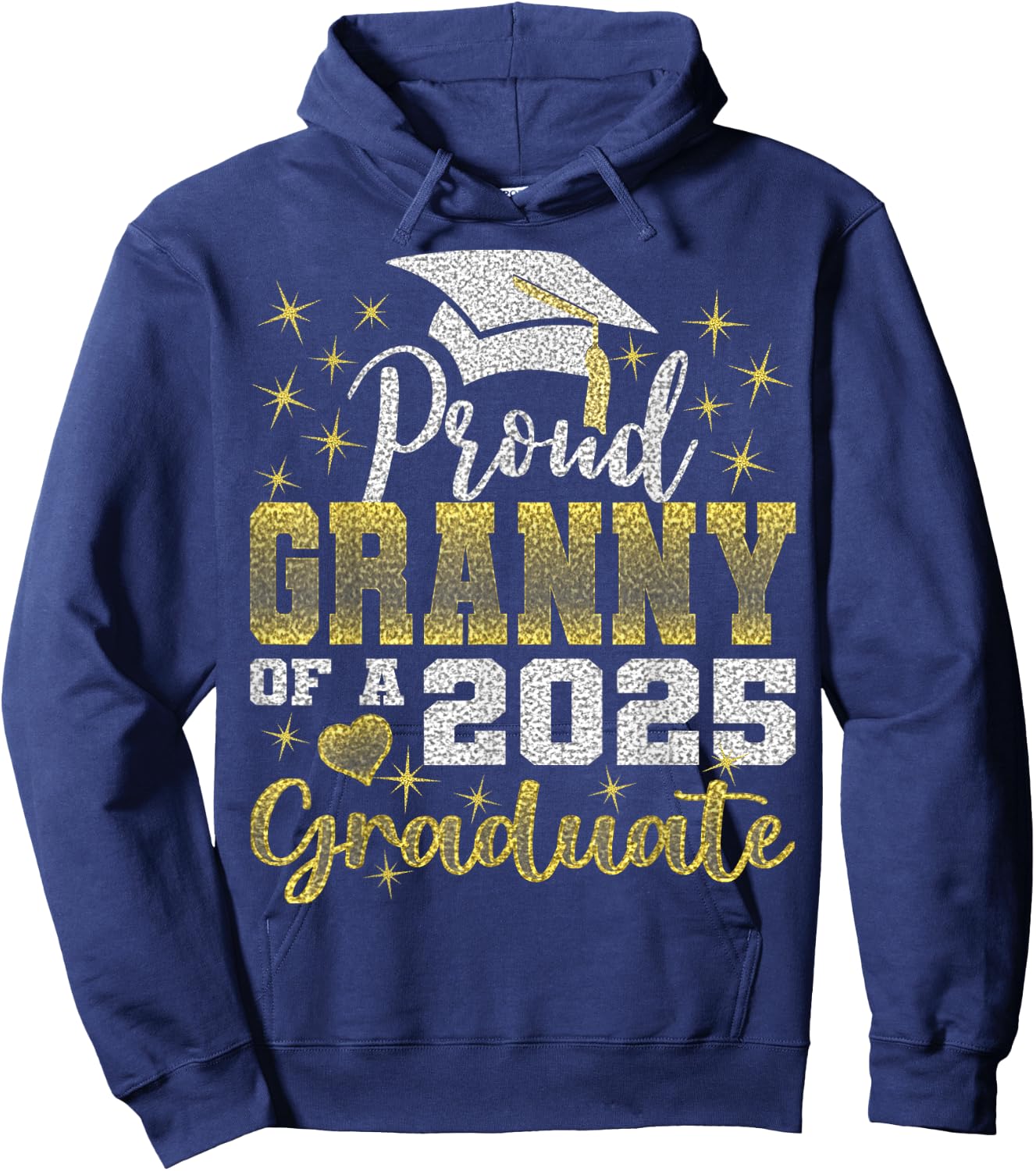 Super Proud Granny of 2025 Graduate Awesome Family College Hoodie - Hoodie | Navy