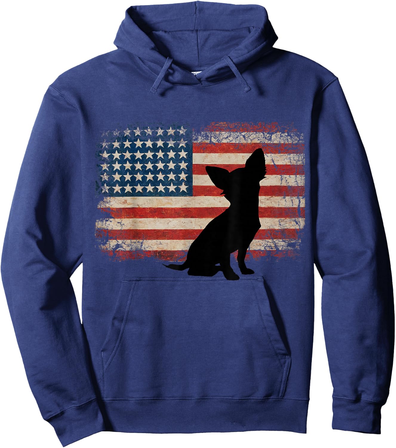 Chihuahua American Flag Love Chihuahua USA Flag Hoodie - Hoodie | Navy