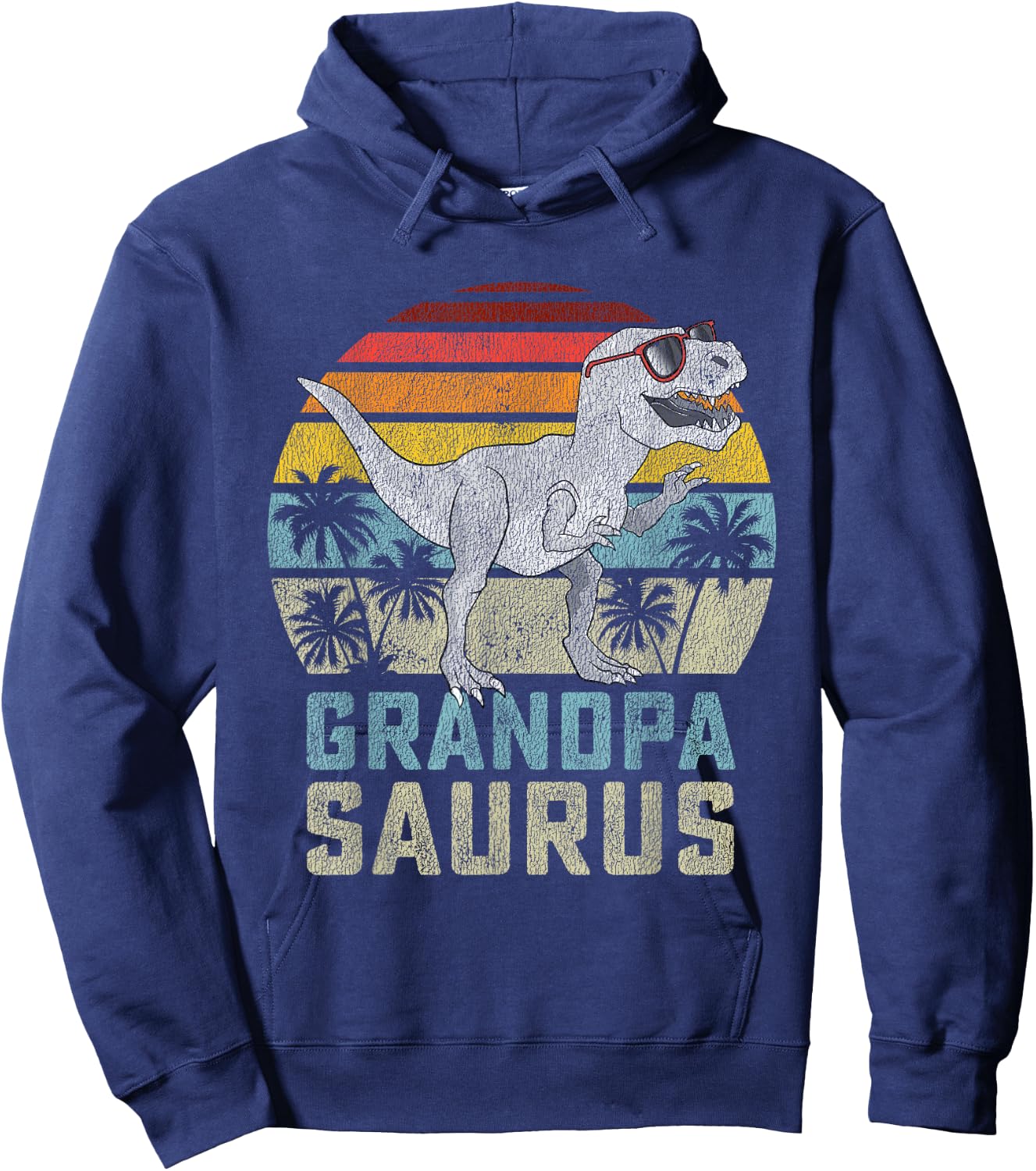 Grandpasaurus T Rex Dinosaur Grandpa Saurus Family Matching Hoodie - Hoodie | Navy