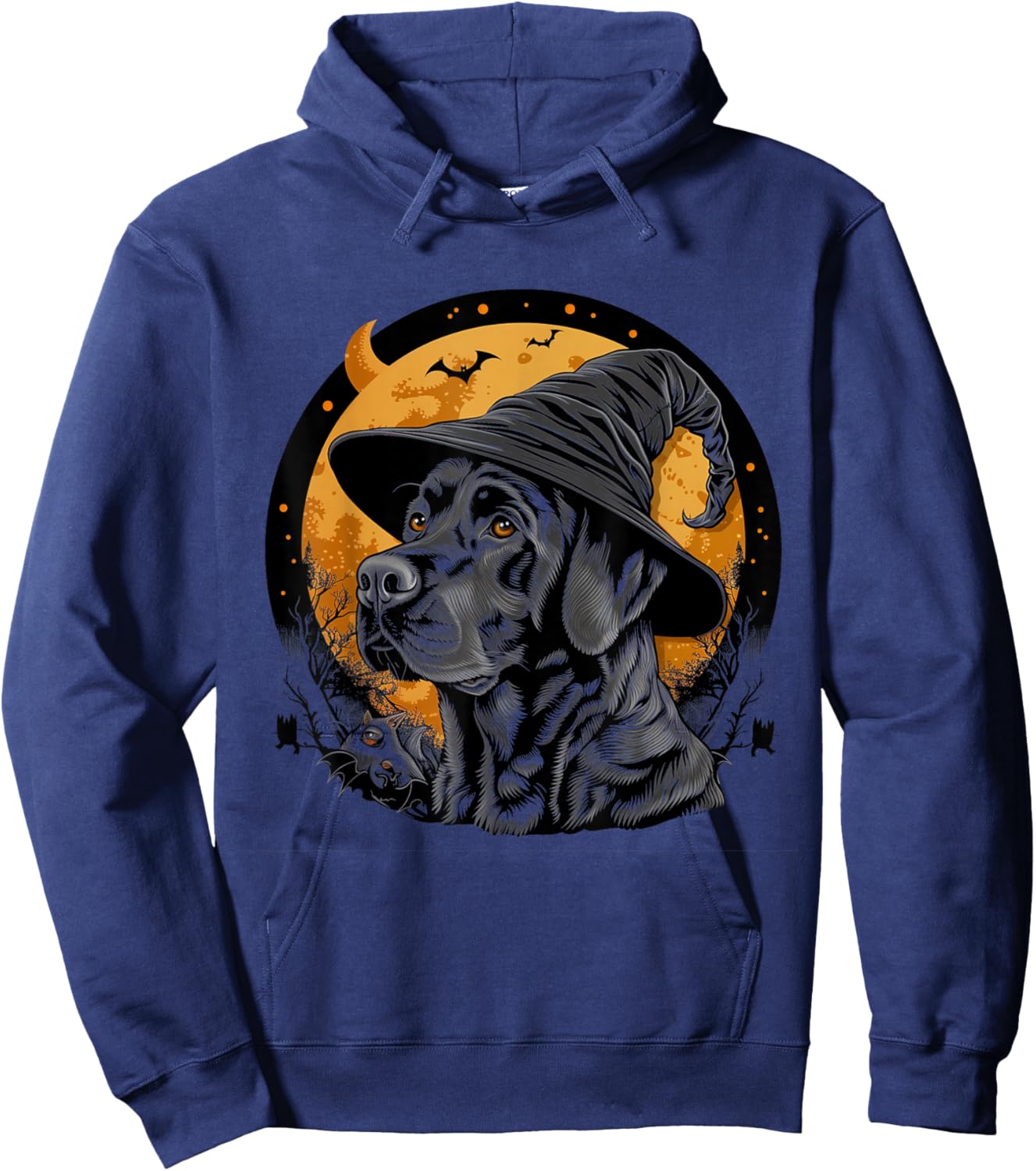 Labrador Halloween Funny Cute Dog Black Lab Mom Wizard Witch Hoodie - Hoodie | Navy