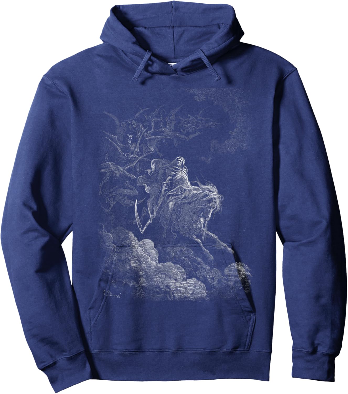 Gustave Doré - Death On The Pale Horse - Grim Reaper - 1865 Hoodie - Hoodie | Navy