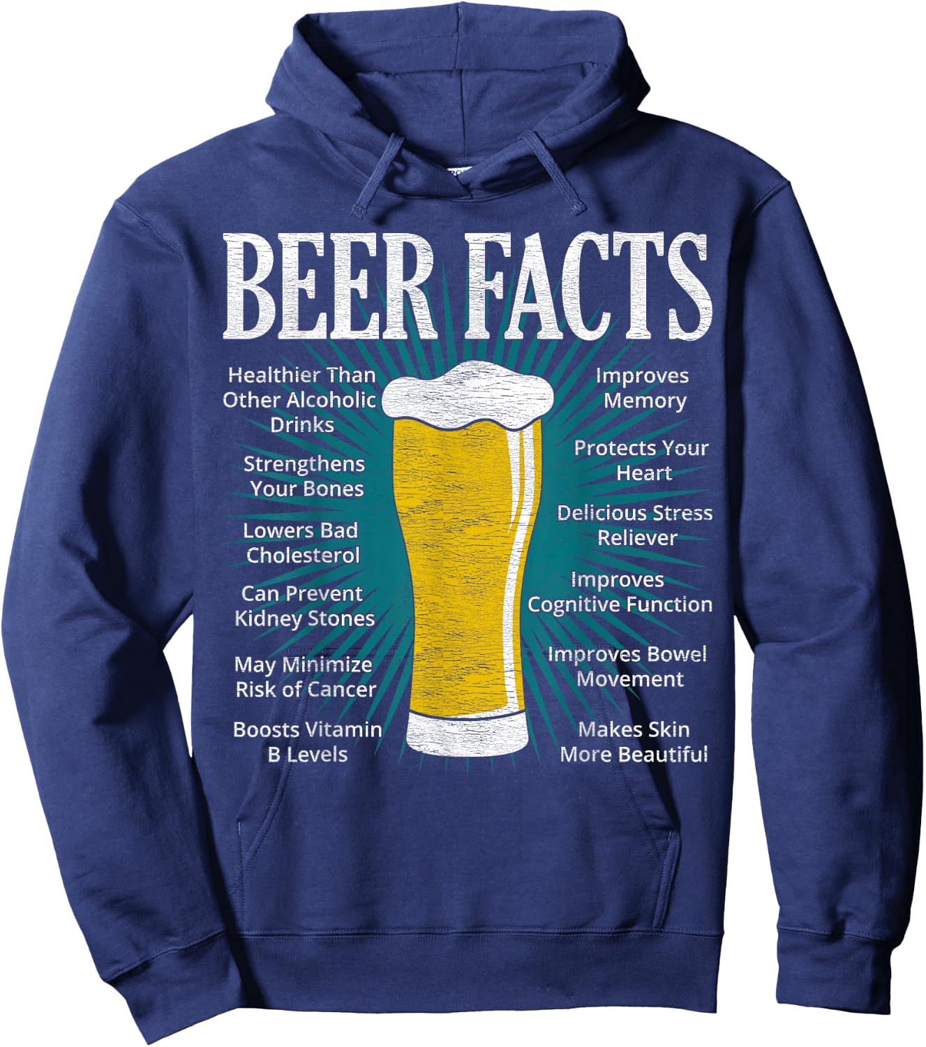 Beer Facts - Funny Beer Lover Gift Hoodie - Hoodie | Navy