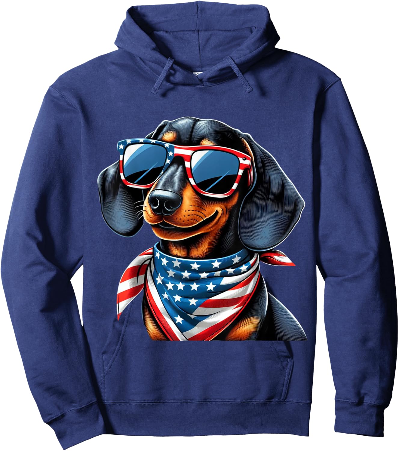 Dachshund 4th of July Dog Men Women Kids Boys Girls Children Hoodie - Hoodie | Navy