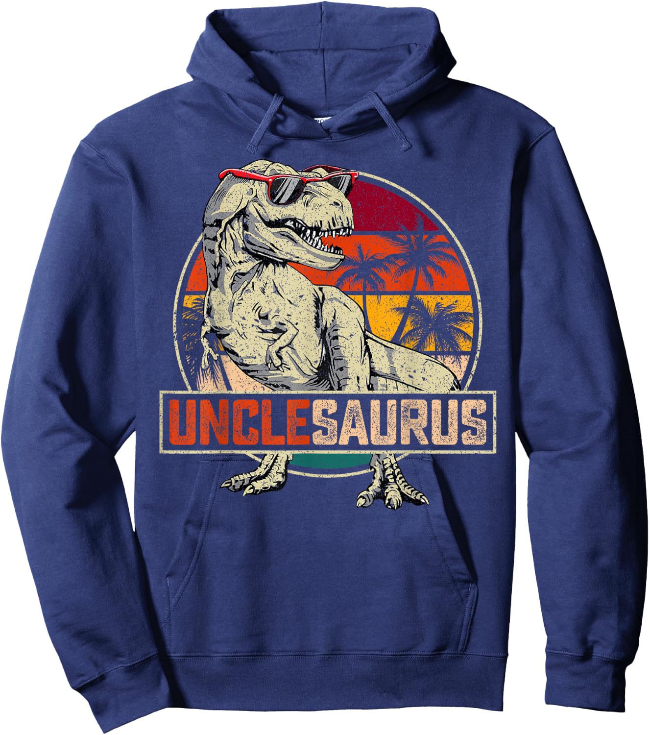 Unclesaurus T Rex Dinosaur Uncle Saurus Family Matching Hoodie - Hoodie | Navy