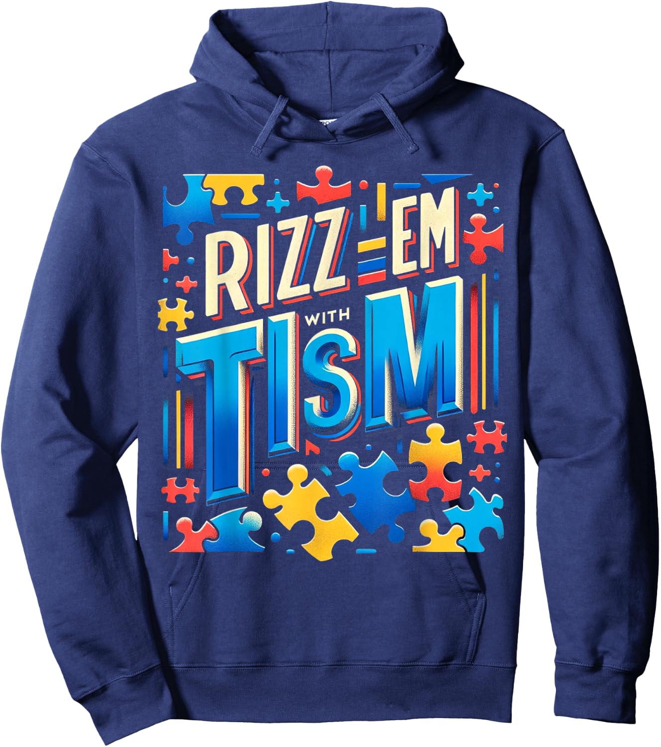 Rizz'em with The Tism Meme Autism Awareness Hoodie - Hoodie | Navy