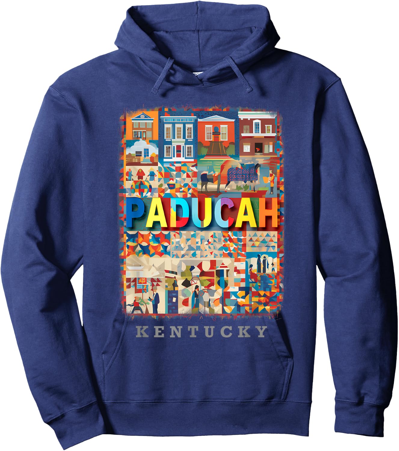 Paducah Kentucky KY Quilt City SD824 Hoodie - Hoodie | Navy