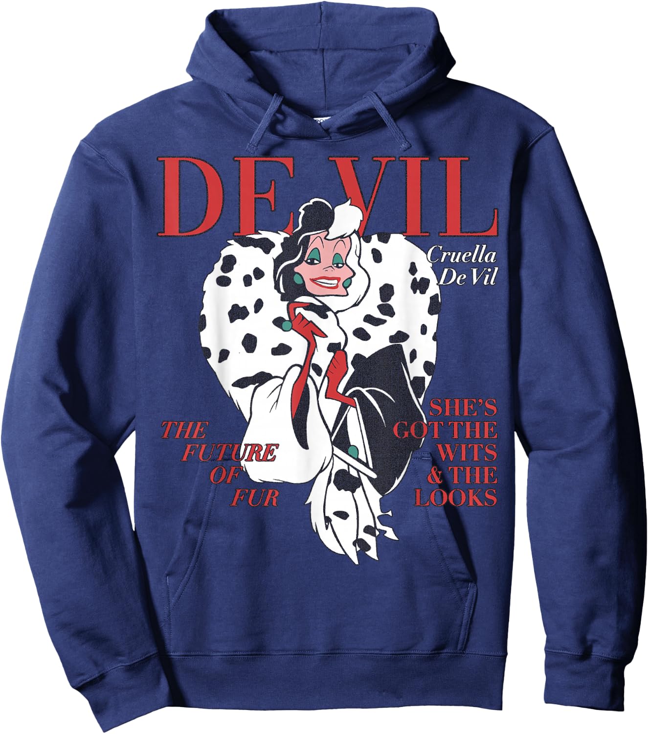 Disney Villains Cruella De Vil Magazine Cover Small Hoodie - Hoodie | Navy