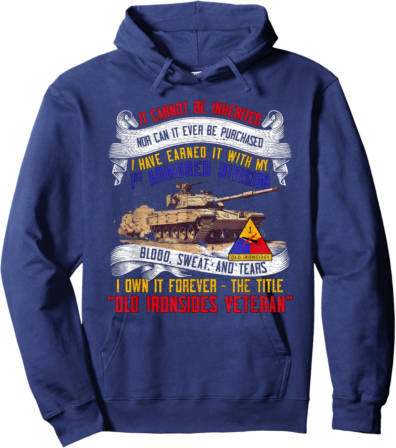 1st Armored Division Fort Bliss Veteran Texas Gifts Hoodie - Hoodie | Navy
