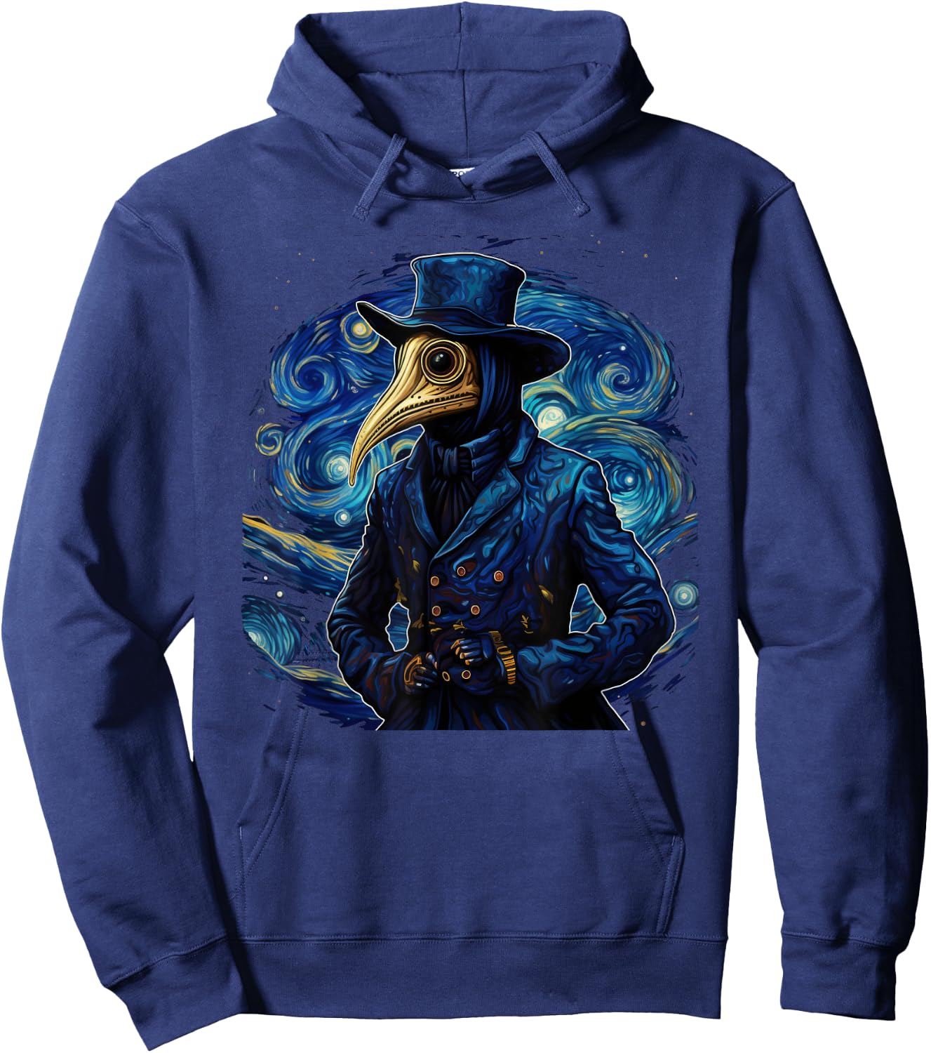 Funny Plague Doctor Starry Night Van Gogh leeches medical Hoodie - Hoodie | Navy