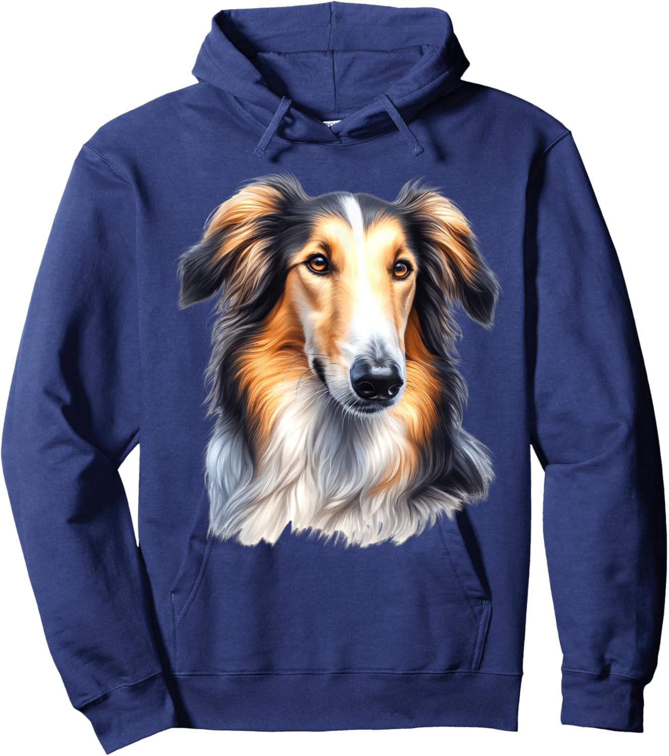 Borzoi Dog Portrait Hoodie - Hoodie | Navy