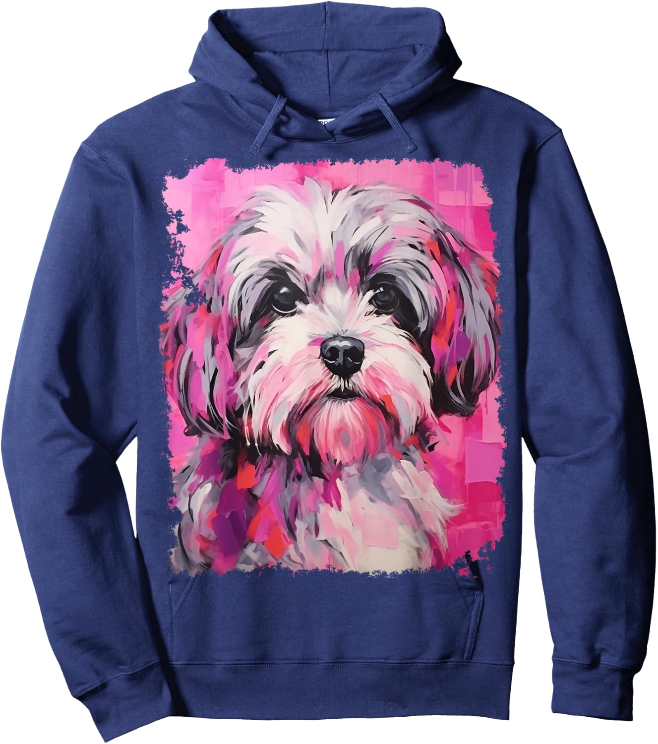 Dog Shih Tzu Pink Women Girls Kids Hoodie - Hoodie | Navy