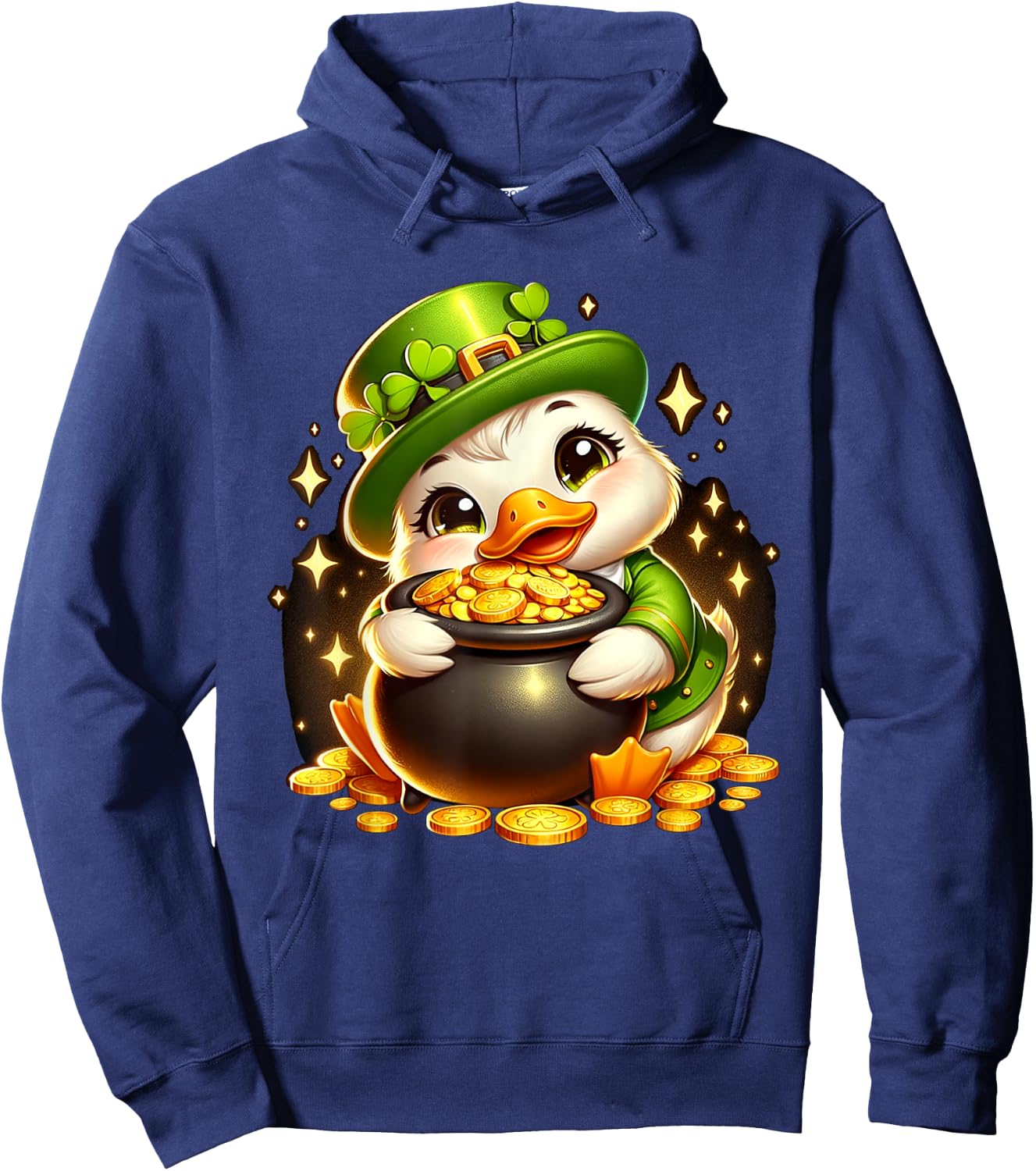 Duck Leprechaun Cute Funny Duck St. Patricks Day Hoodie - Hoodie | Navy