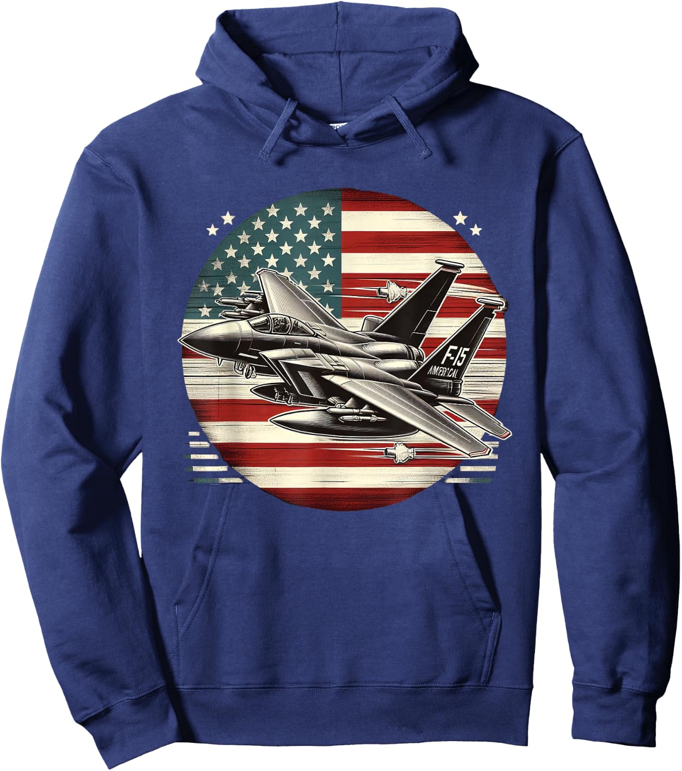 F15 Fighter Jet US Flag Hoodie - Hoodie | Navy