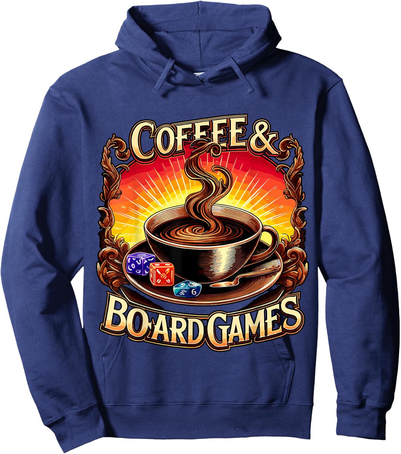 Coffee and Board Games Board Game Night Hoodie - Hoodie | Navy
