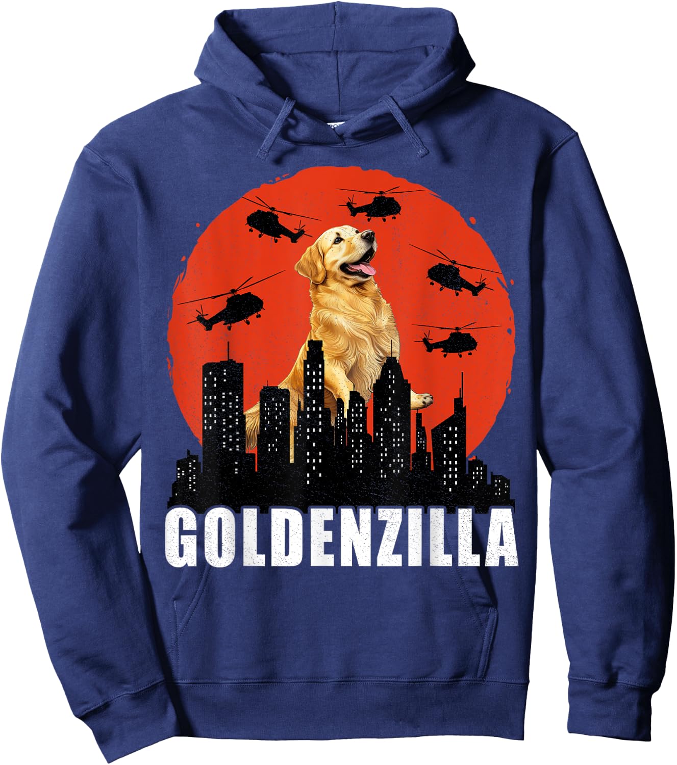 Golden Retriever for Boys Girls Goldenzilla Kaiju Hoodie - Hoodie | Navy