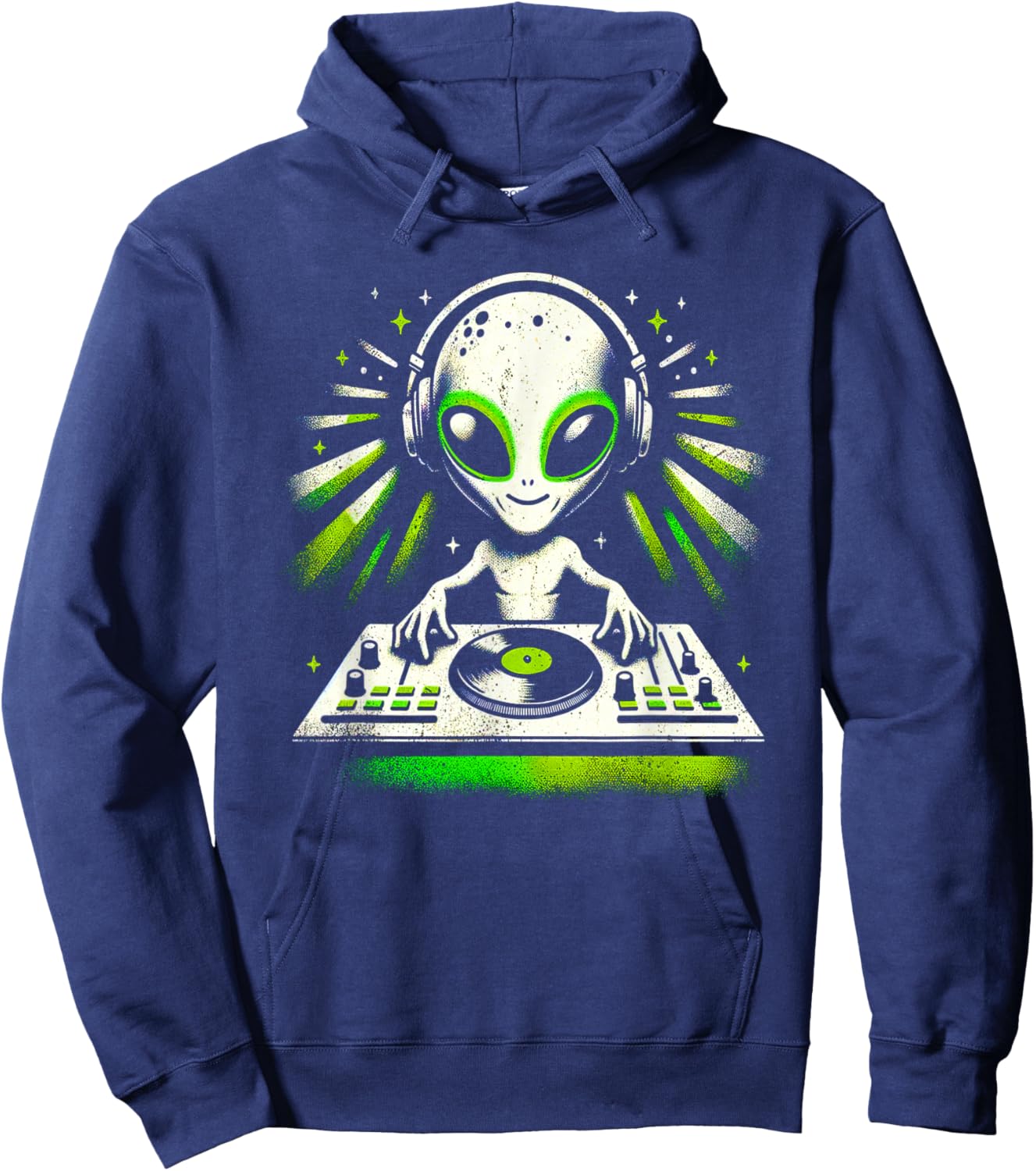 Alien DJ Music Mixer Fun Extraterrestrial Music Lover Shirt Hoodie - Hoodie | Navy