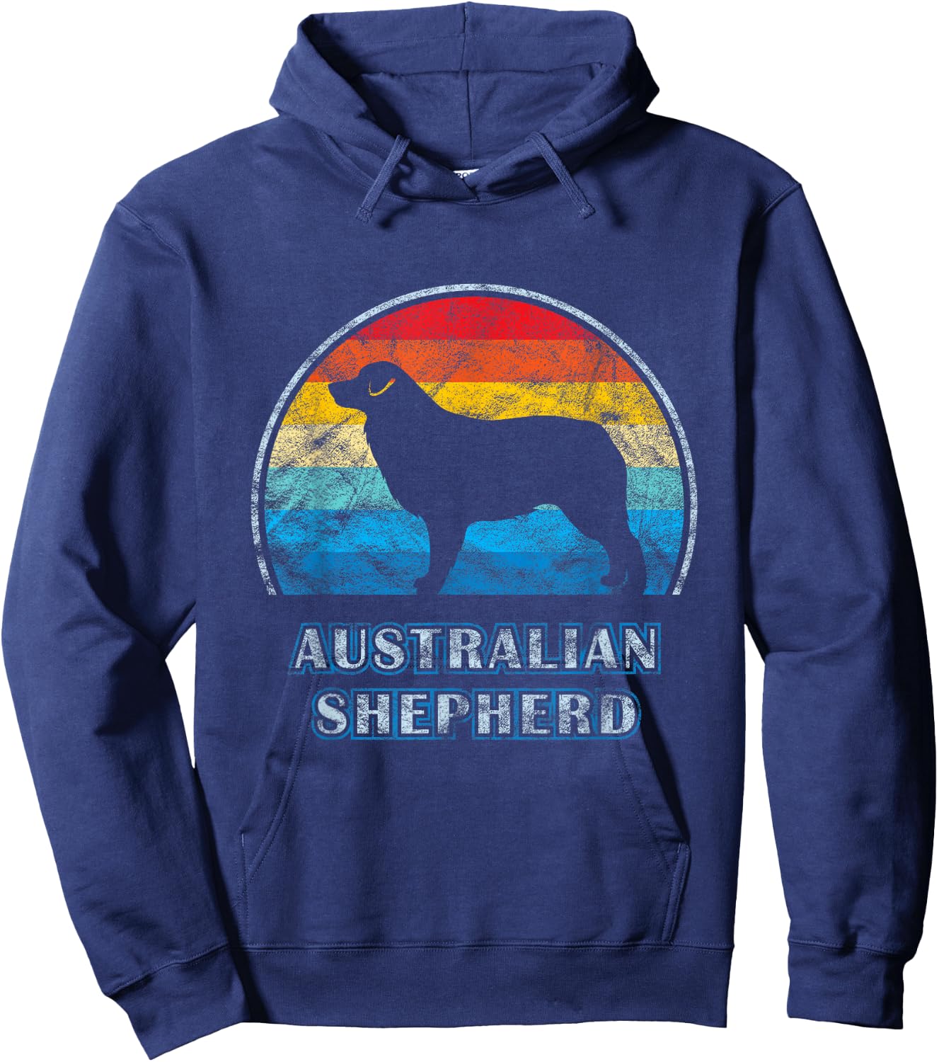 Australian Shepherd Vintage Design Dog Hoodie - Hoodie | Navy