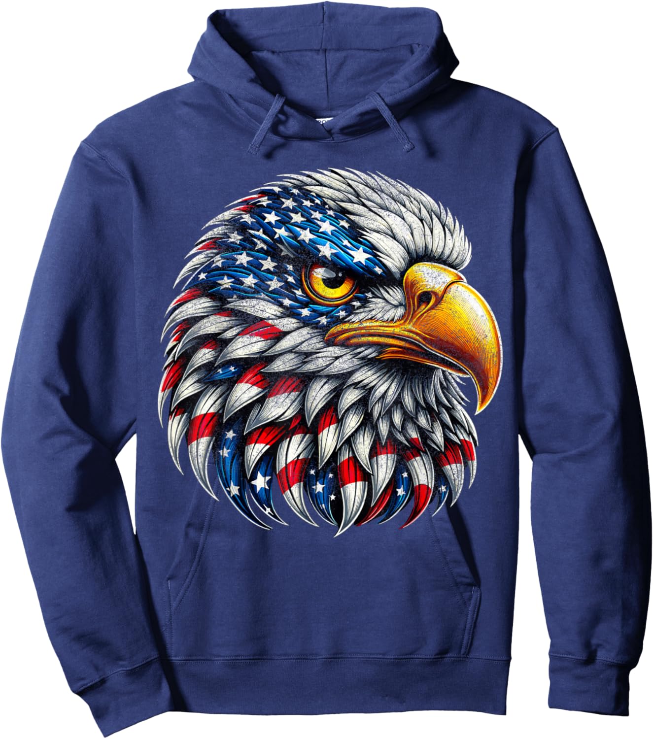 4th Of July Patriotic Eagle USA American Flag Women Kids Men Hoodie - Hoodie | Navy