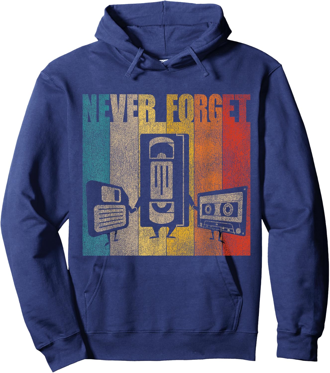 Lustig nie vergessen floppy disk VHS and cassettes Hoodie - Hoodie | Navy