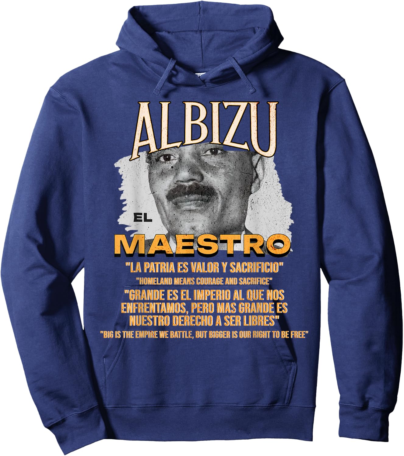 Pedro Albizu Campos El Maestro Puerto Rico Independence Hoodie - Hoodie | Navy