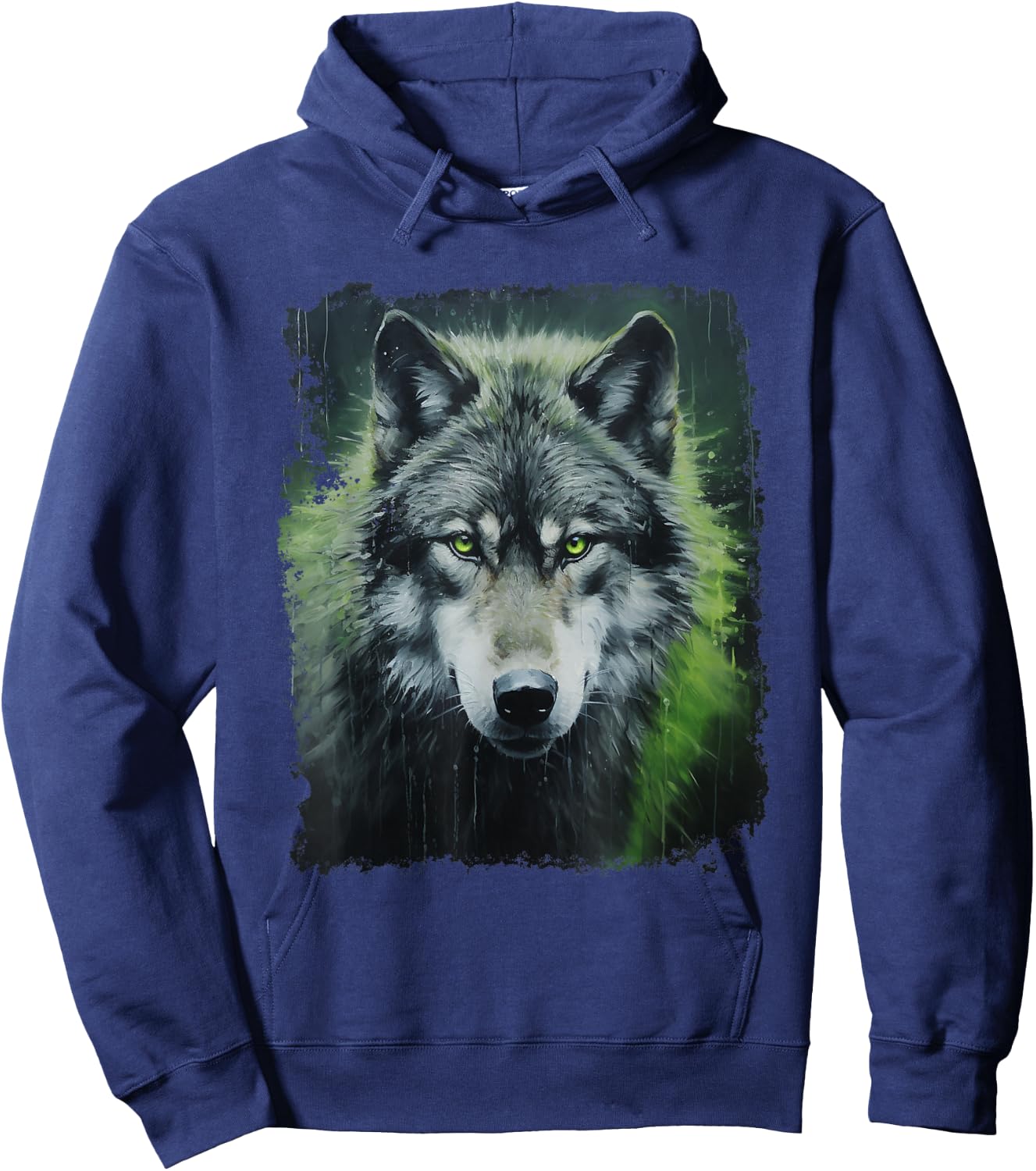 Wolf Green Hoodie - Hoodie | Navy