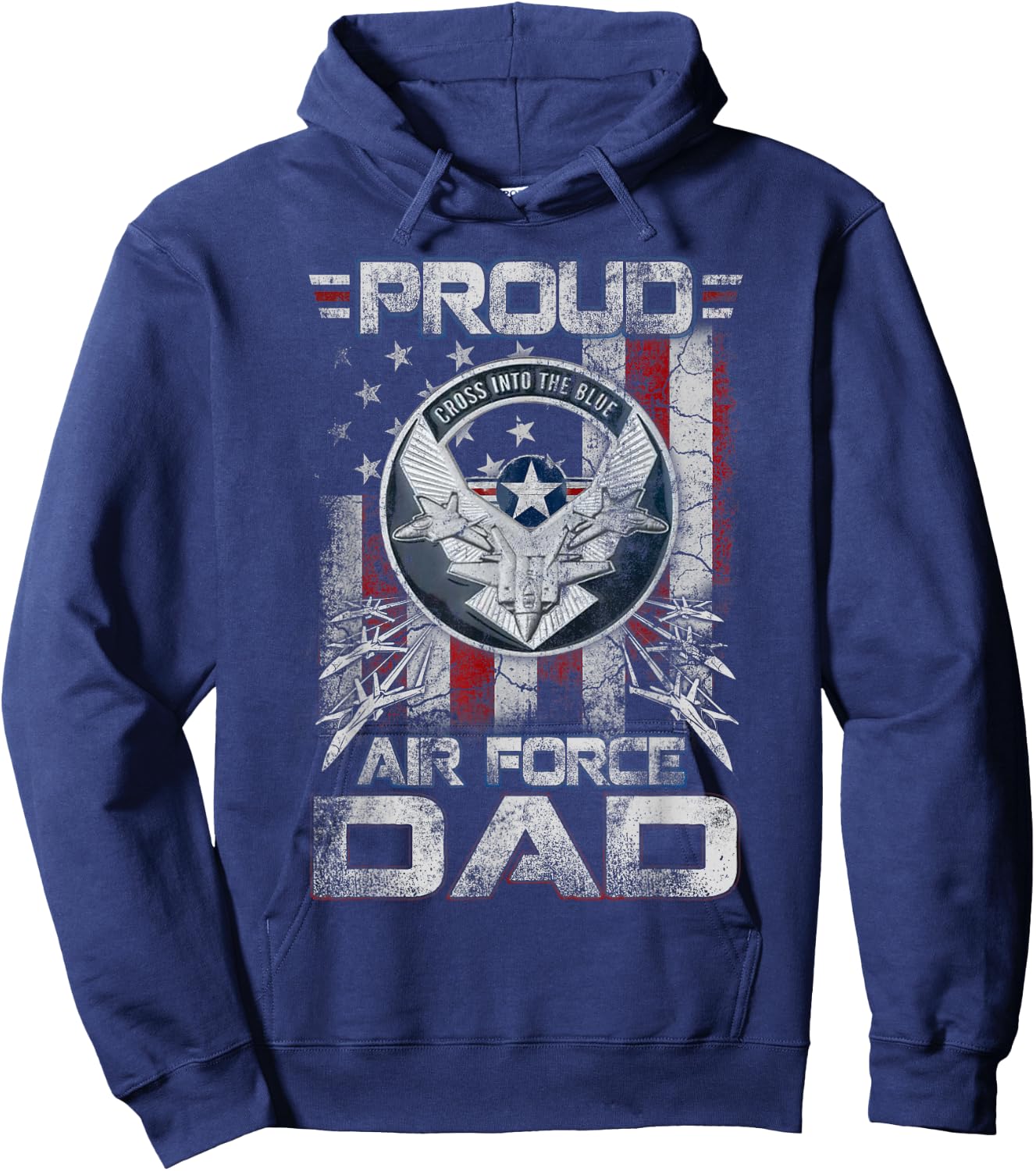 Proud Air Force Dad Shirt Military Family Fathers Day Hoodie - Hoodie | Navy