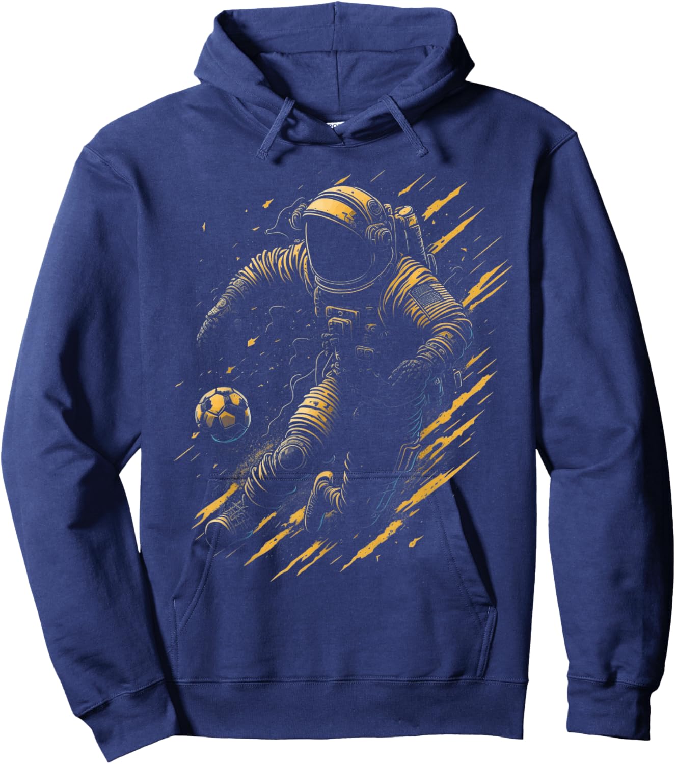 Astronaut Playing Soccer Space Boys Girls Astronaut Graphic Hoodie - Hoodie | Navy
