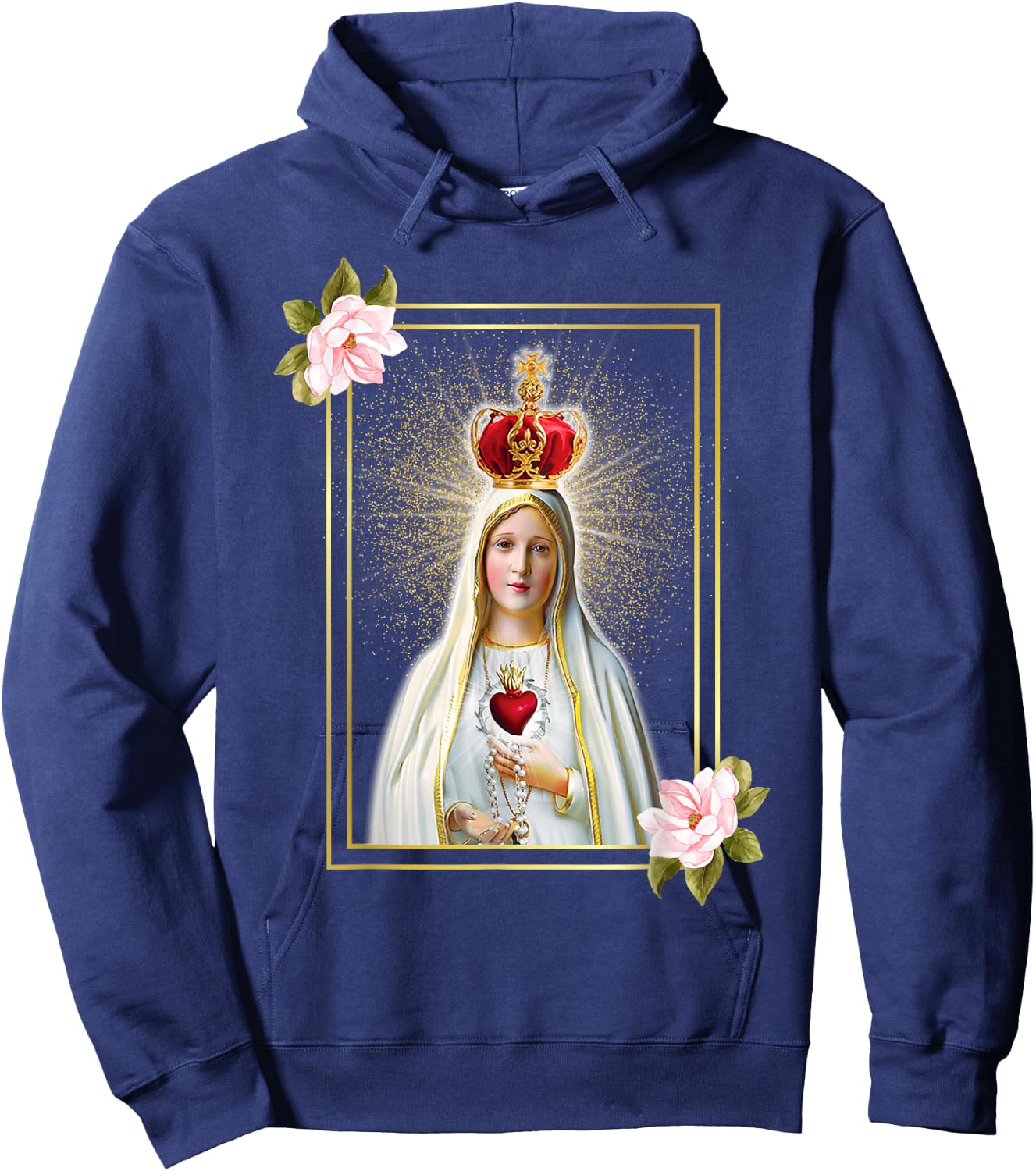 Our Lady of Fatima Immaculate Heart of Blessed Virgin Mary Hoodie - Hoodie | Navy