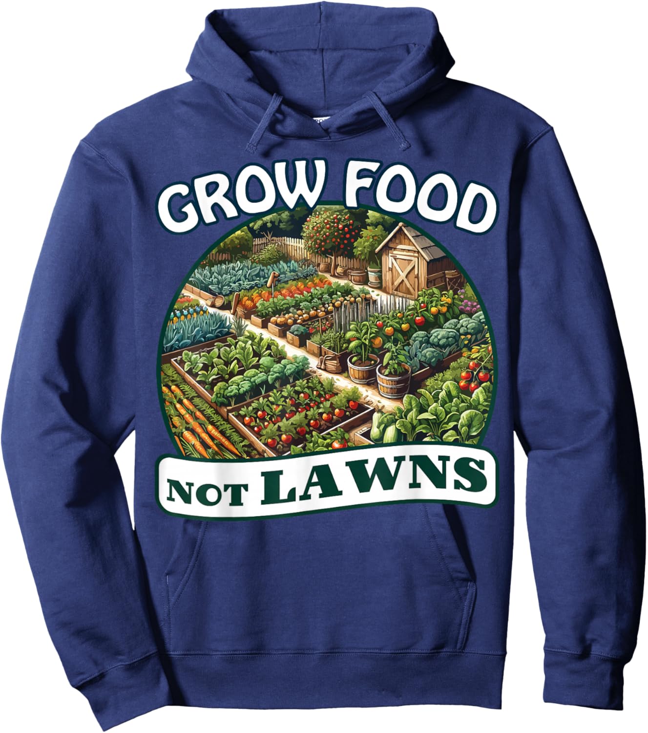 Grow Food Not Lawns Permaculture Food Forest Hoodie - Hoodie | Navy