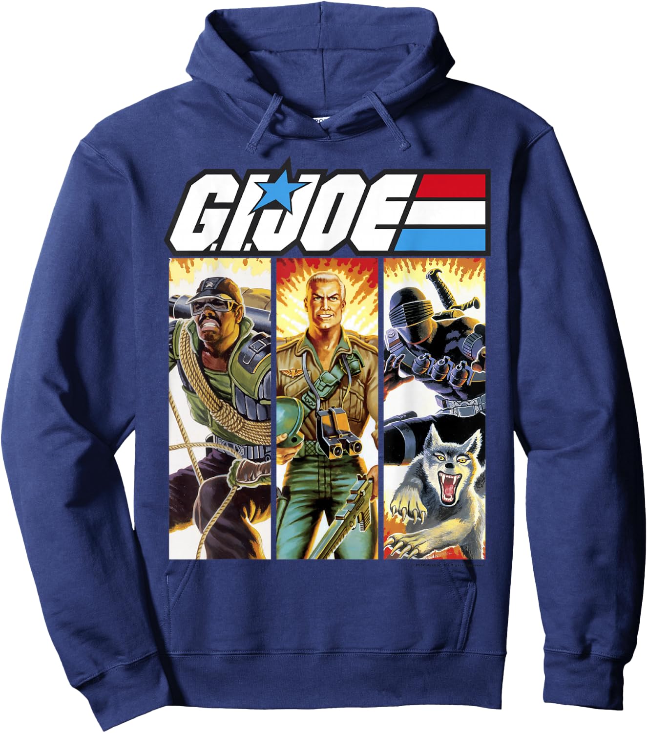 G.I. Joe Geared Up Action Shot Comic Panels Hoodie - Hoodie | Navy