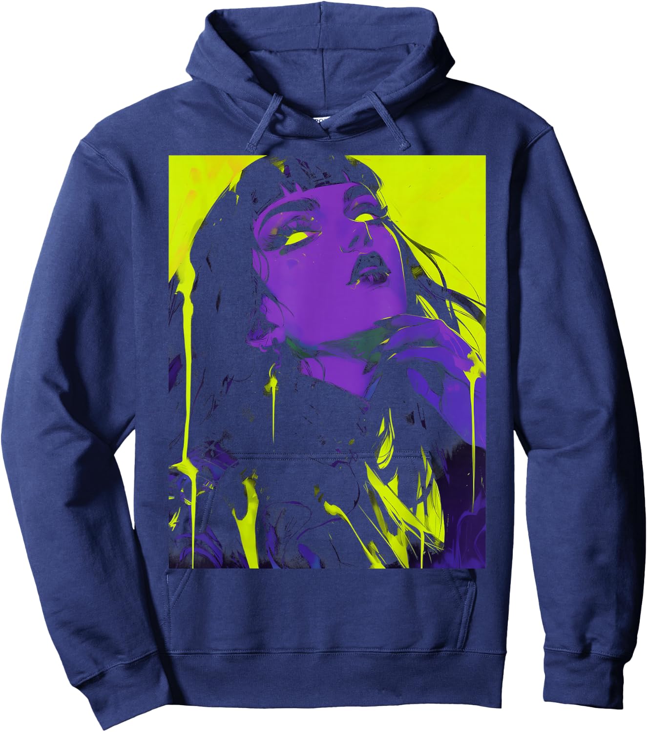 Cybergoth Cybercore Grunge Punk Goth Girl Alt Anime Manga Hoodie - Hoodie | Navy