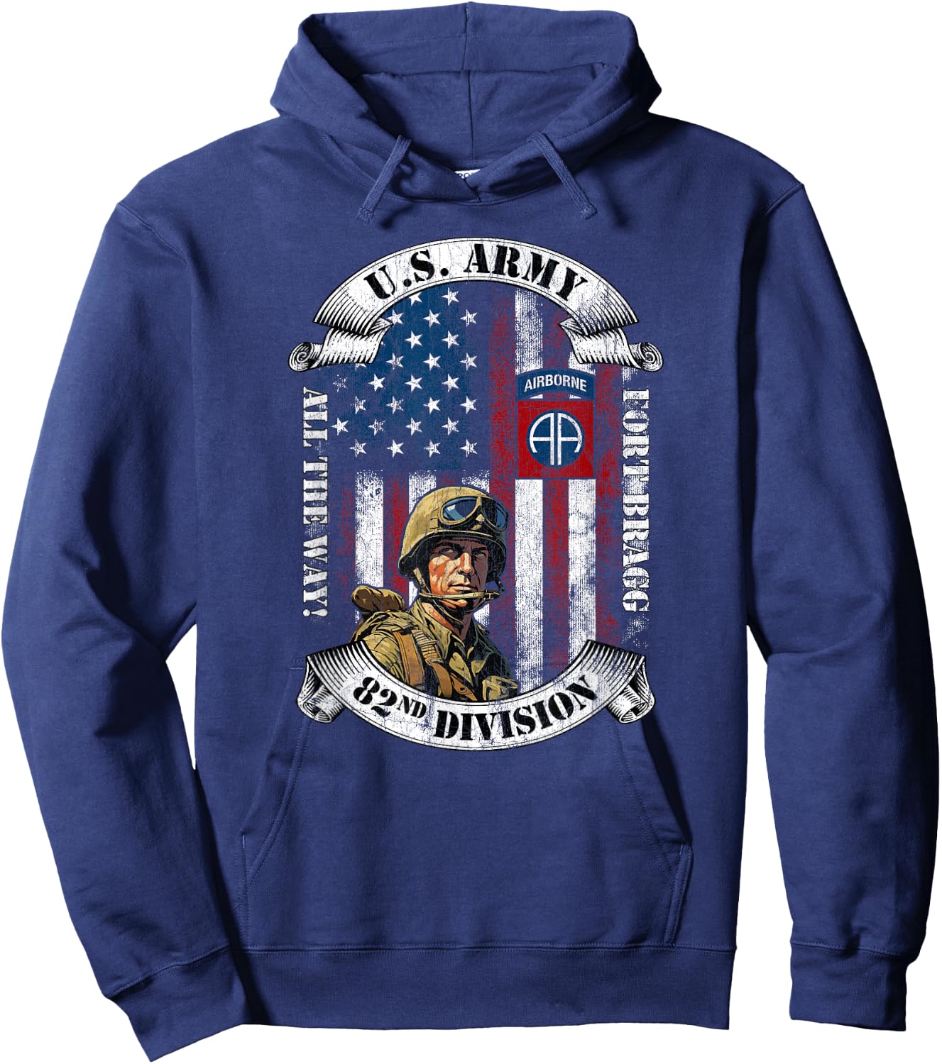 Fort Bragg Death From Above 82nd Airborne Paratrooper Gifts Hoodie - Hoodie | Navy