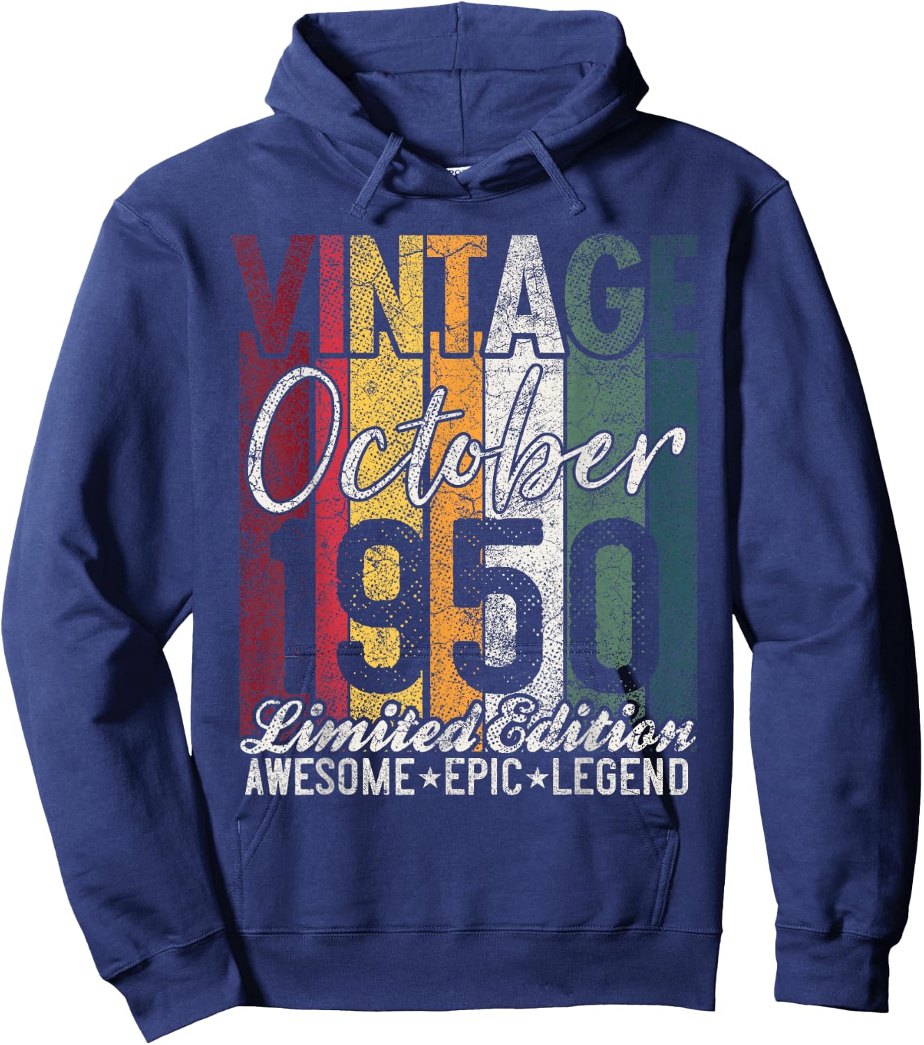 October 1950 75th Birthday Gift 75 Years Old Vintage Retro Hoodie - Hoodie | Navy