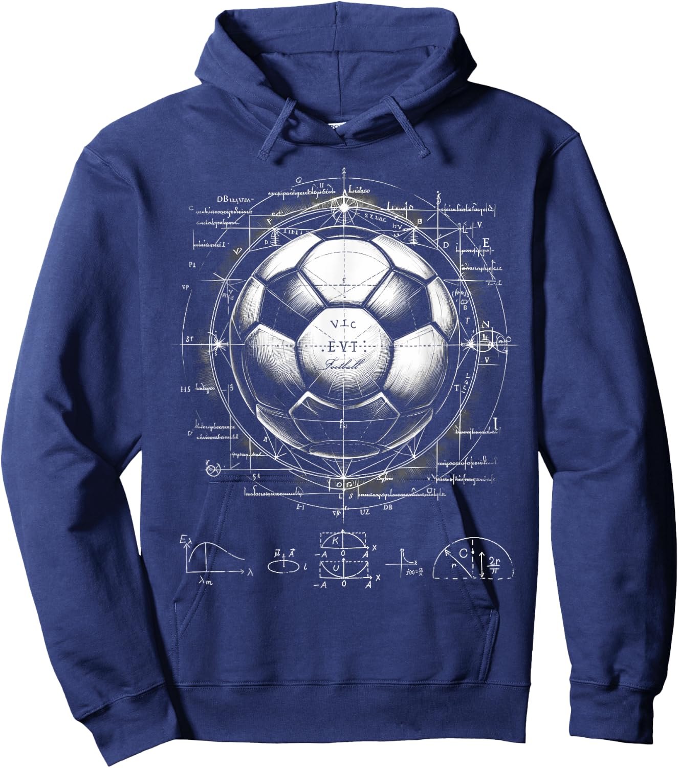 Soccer Patent Drawing Boys Girls Men Women Coach Football Hoodie - Hoodie | Navy
