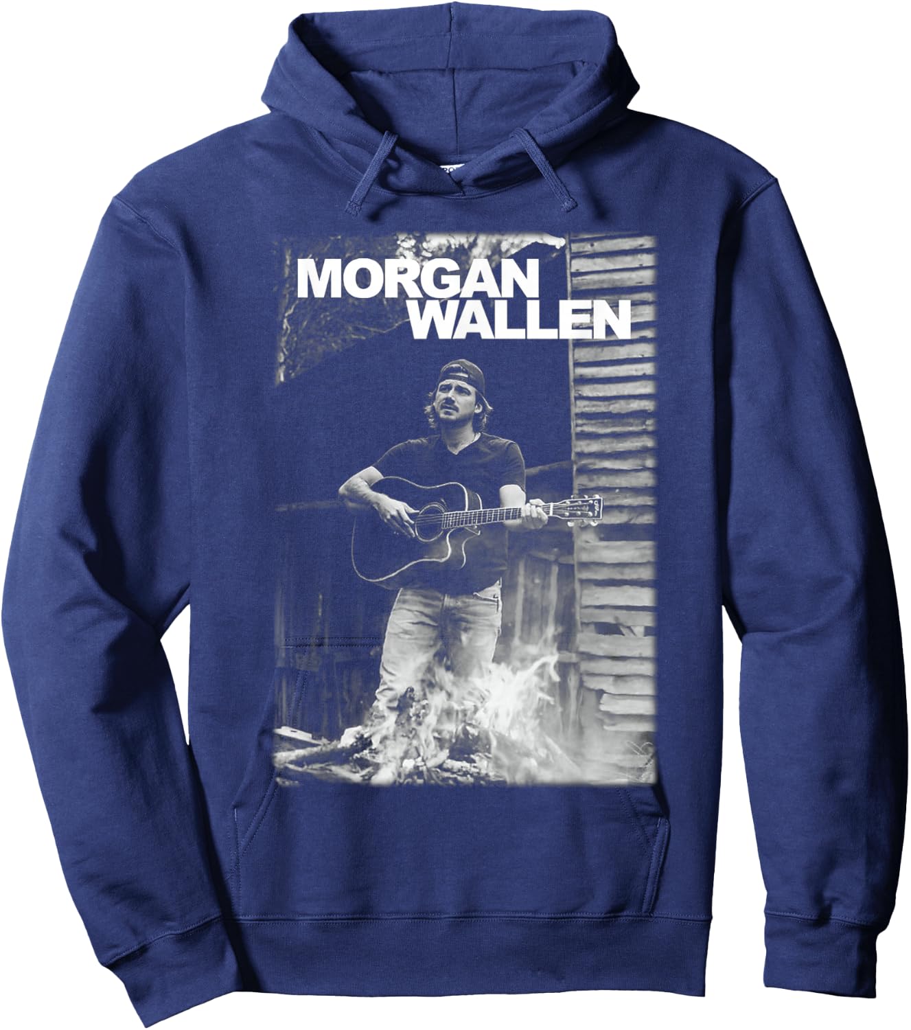 Official Morgan Wallen Guitar Photo Hoodie - Hoodie | Navy