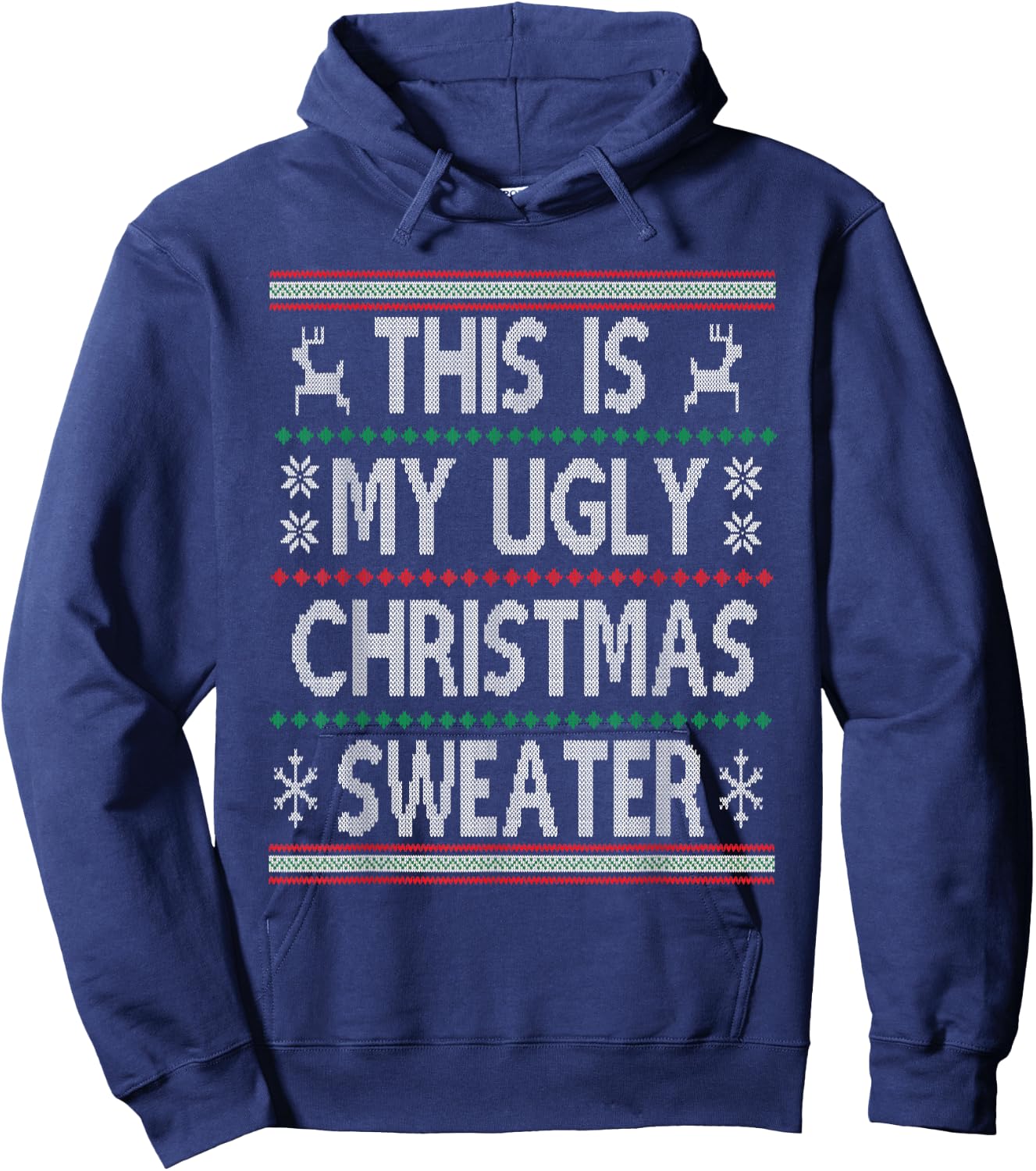 Funny Christmas This Is My Ugly Sweater Men Women Kids Gift Hoodie - Hoodie | Navy