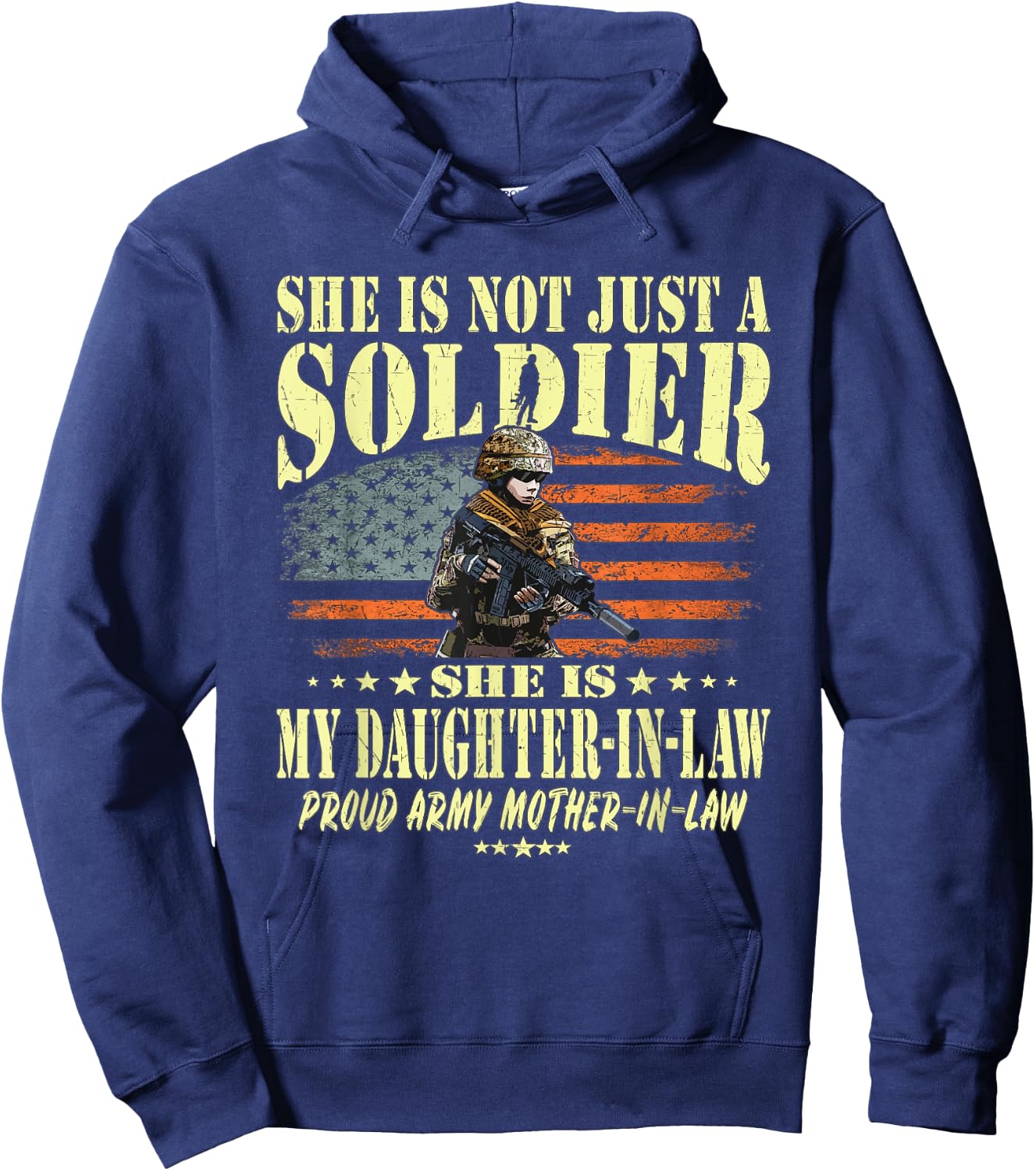 My Daughter-In-Law Is A Solider - Proud Army Mother-In-Law Hoodie - Hoodie | Navy
