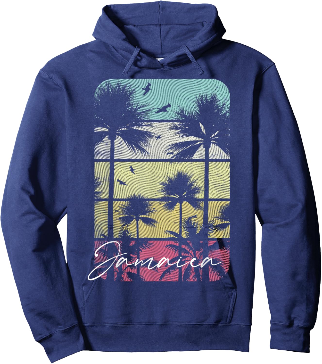 Jamaica Retro Vintage Beach Surf Surfing Cruise Sunset Women Kids Hoodie - Hoodie | Navy