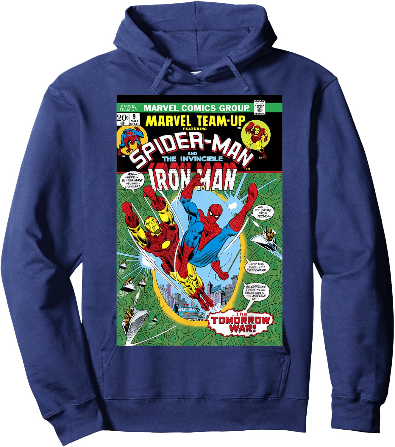 Marvel Team-Up Iron Man & Spider-Man The Tomorrow War Cover Hoodie - Hoodie | Navy