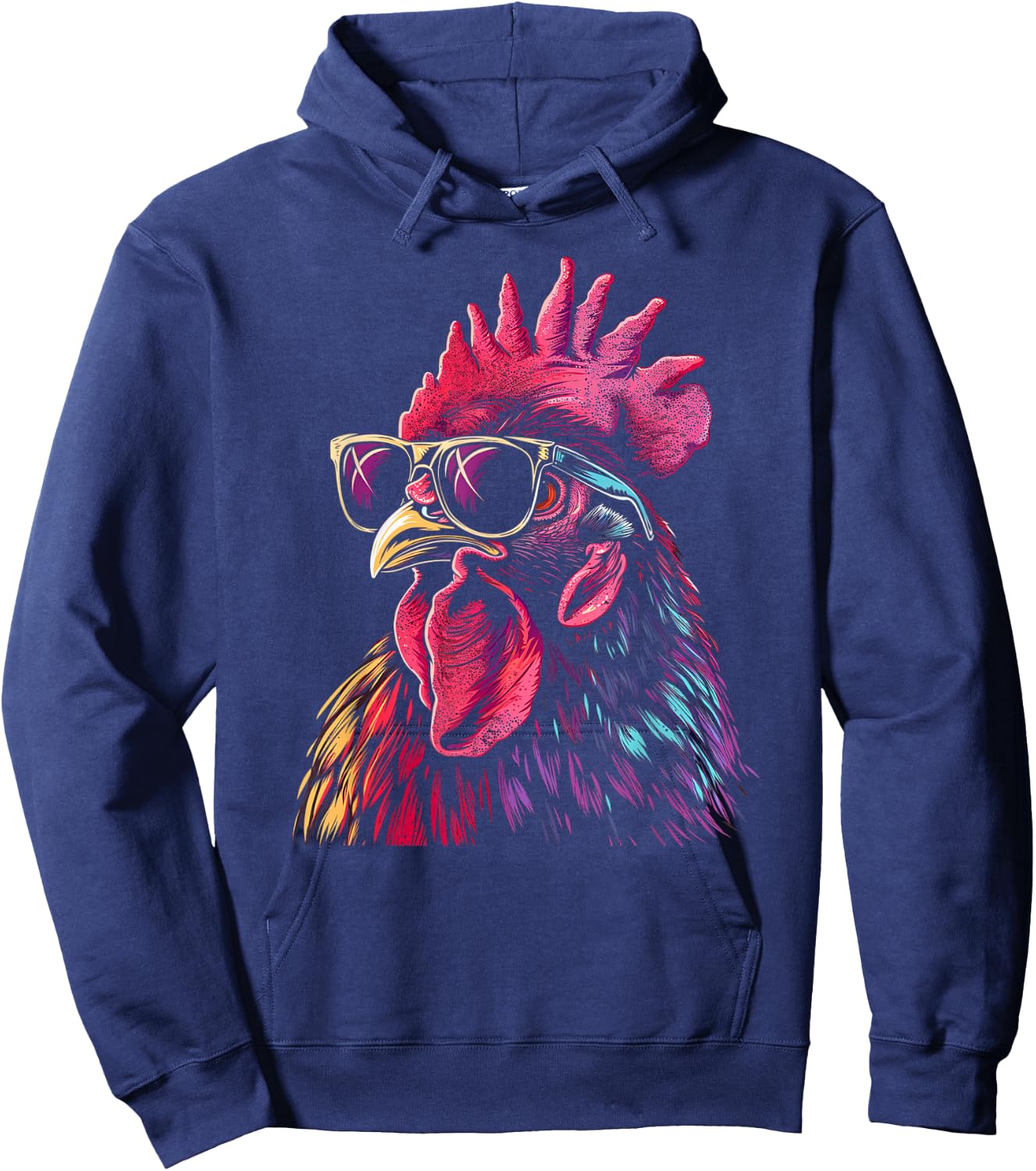 Chicken Rooster Sunglasses Funny Chicken Farmer Farmer Hoodie - Hoodie | Navy