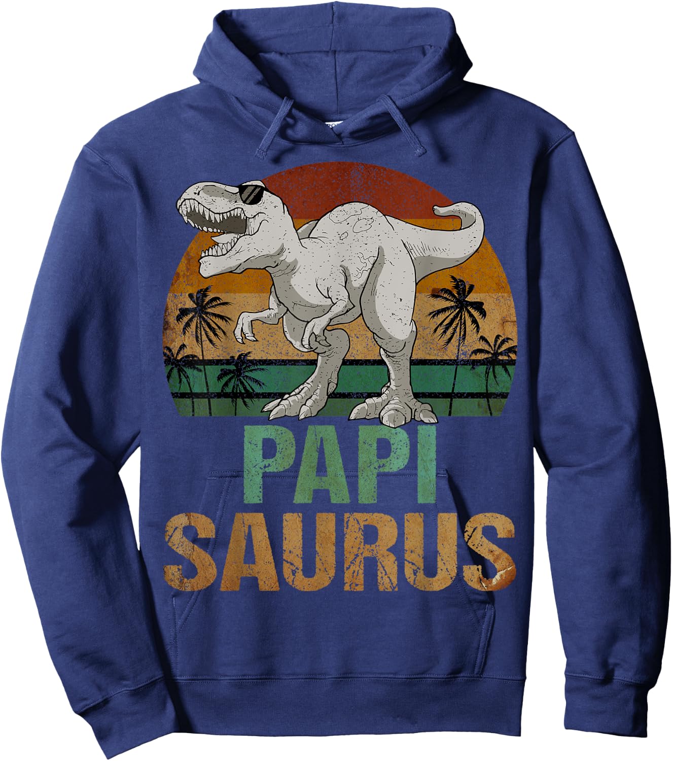 Papisaurus T Rex Dinosaur Papi Saurus Father's Day Hoodie - Hoodie | Navy