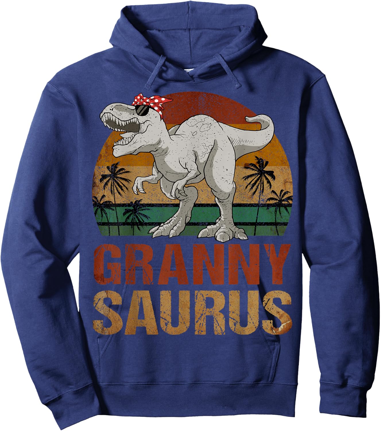 Grannysaurus T Rex Dinosaur Granny Saurus Retro Mother's Day Hoodie - Hoodie | Navy
