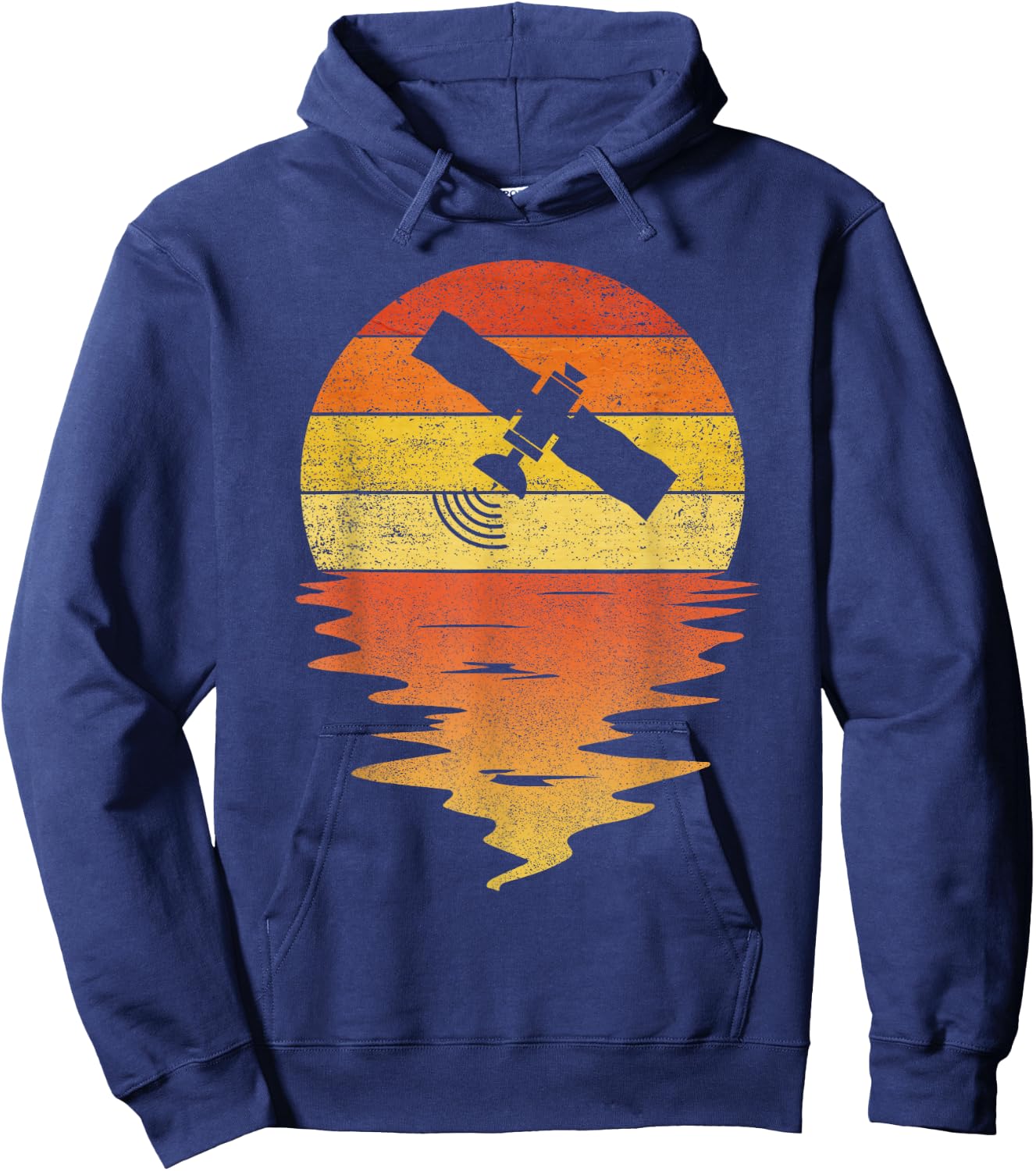 Satellite shirt retro sunset 70s vintage Satellite Hoodie - Hoodie | Navy