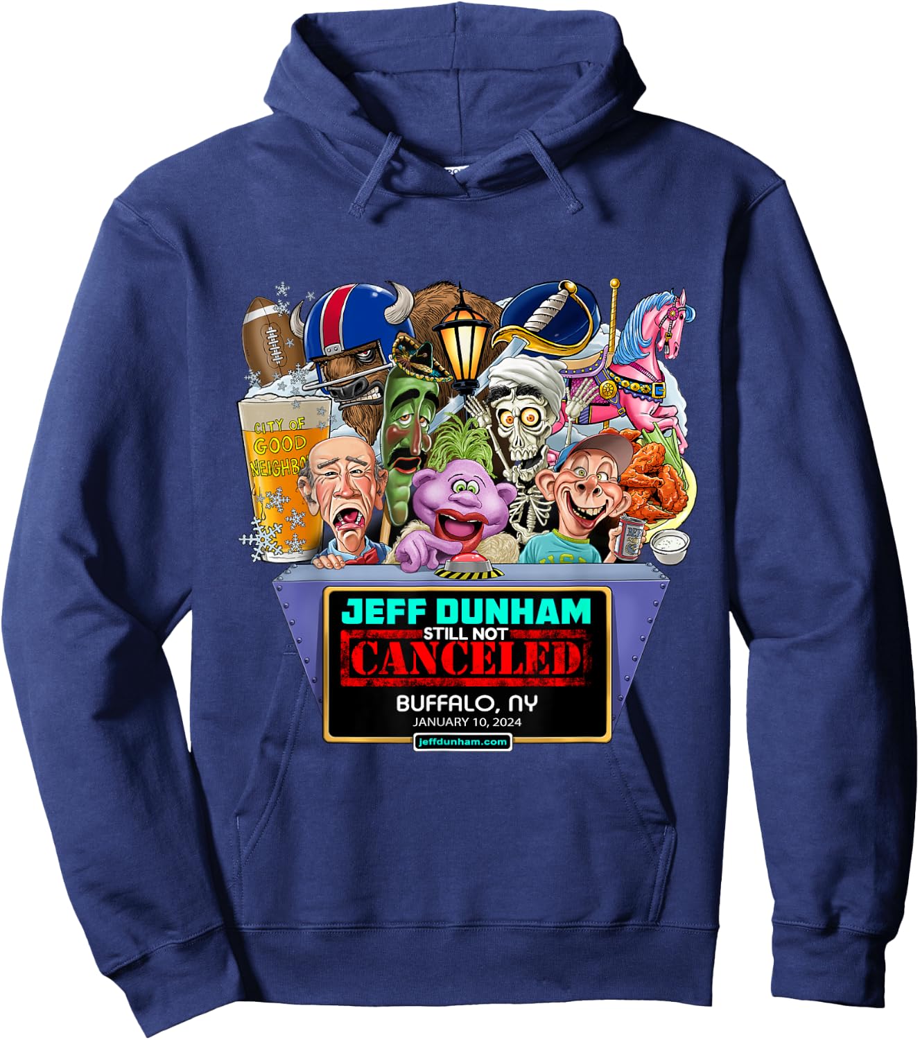 Jeff Dunham Buffalo, NY (2024) Hoodie - Hoodie | Navy