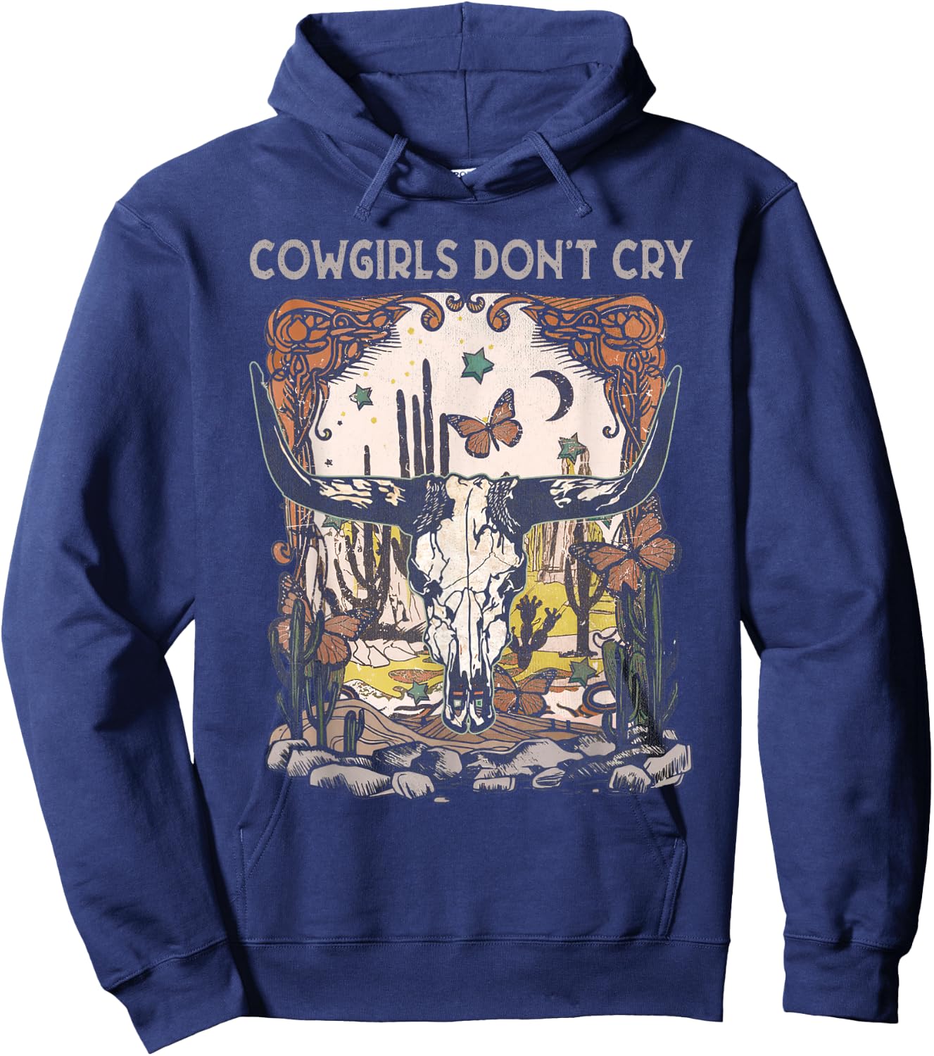Classic Rodeo Funny Music Do not Cry with Western Cowgirl Hoodie - Hoodie | Navy