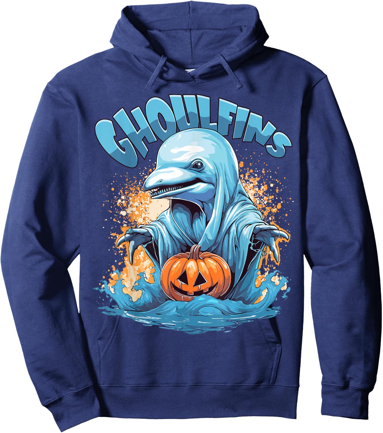 Ghoulfins - Dolphin Halloween Costume For Adult Men Women Hoodie - Hoodie | Navy