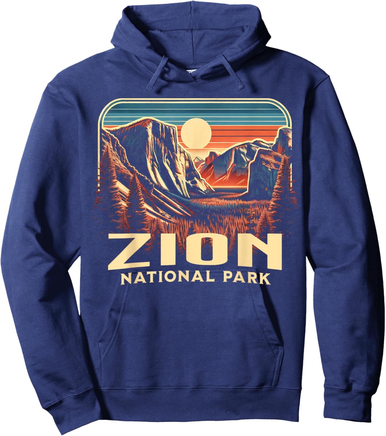 Zion National Park , Small, Blue Hoodie - Hoodie | Navy